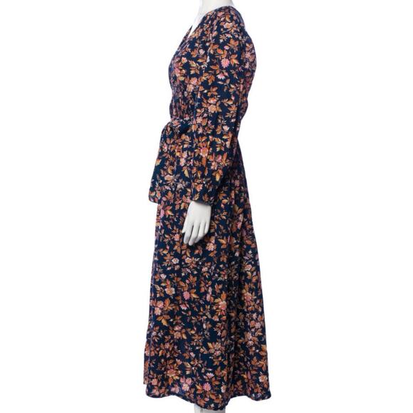 Mille Resort Camille 100% Cotton Smocked Midi Dress Montmarte Floral M - Picture 6 of 9